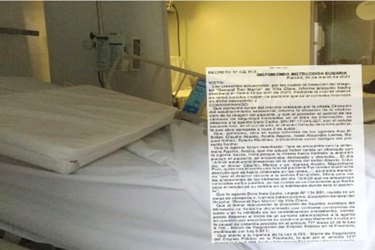 Salud sumarió a una agente entrerriano que viralizó la foto de un paciente
